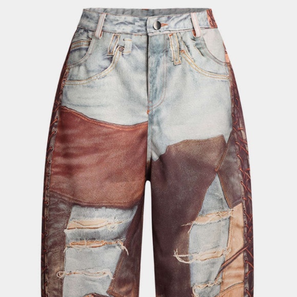 Micas Color Block Button Wide Leg Trousers - Picture 1 of 7